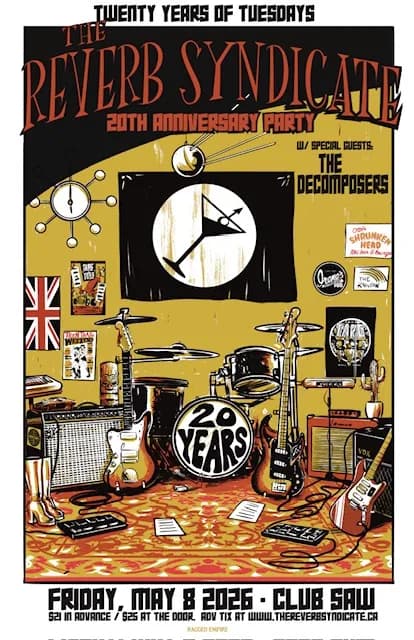 The Reverb Syndicate presents “Twenty Years of Tuesdays” 20th Anniversary Party