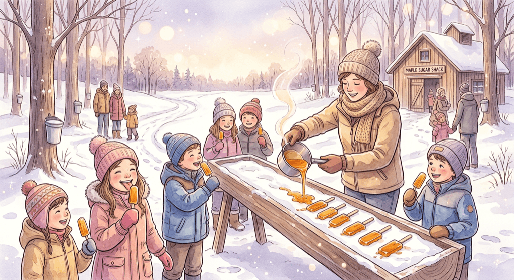 Maple taffy on snow